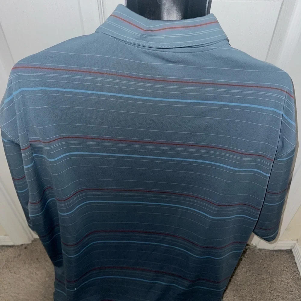 Men’s pre own as is Nike XL size golf polo shirt blue red striped